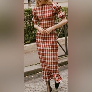 NWT DOEN Raquella Dress Rouge Adaline Plaid Size Small